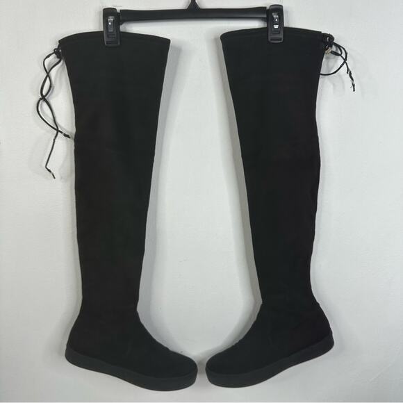 Stuart Weitzman Size 7 Black Suede Over The Knee Platform 'Playtime' Boots - Picture 2 of 16